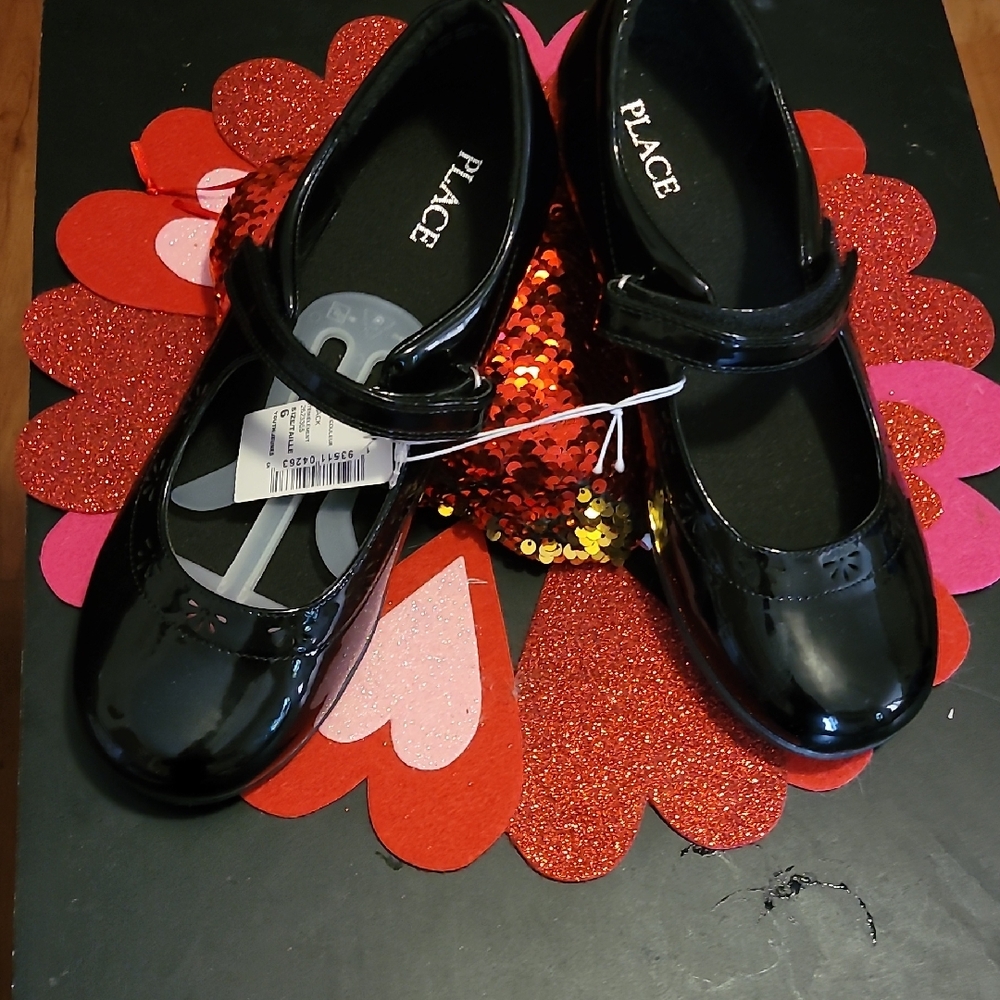 The Children's Place Glossy Black Dress Shoes